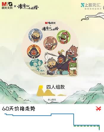 晨光（M&G）浪浪山小妖怪系列徽章套装（四人组款）马口铁徽章周边书包挂件胸针QRC925ES