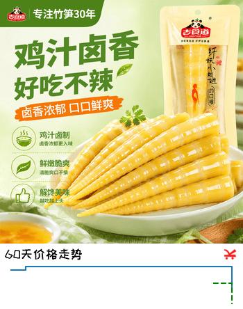 吉食道零食迷你鸡汁卤味笋尖500g不辣卤香休闲零食开袋即食竹笋尖