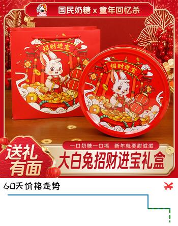 大白兔奶糖话梅糖礼盒 【招财进宝】多口味300g 春节新年礼物送亲友员工