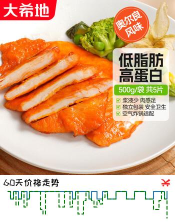 大希地奥尔良口味 大鸡排净重100g*5片鸡胸肉鸡扒健身轻食餐烧烤早餐