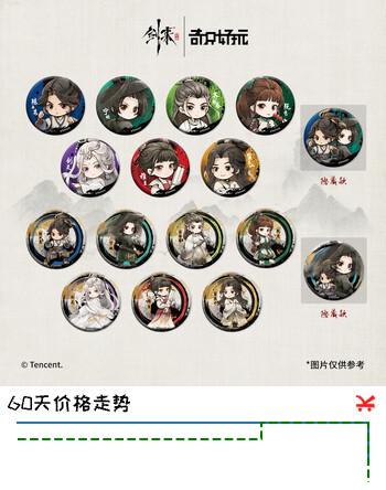 奇只好玩剑来水墨韵音马口铁徽章盲袋 B210501