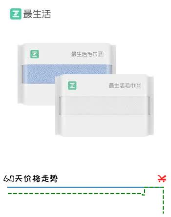 最生活毛巾纯棉洗脸2条装 新疆长绒棉A类家用吸水毛巾男士洗澡大面巾 