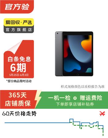 Apple 苹果平板电脑 iPad 9代 10.2英寸 2021款 娱乐学习二手平板电脑 深空灰色  64G WiFi