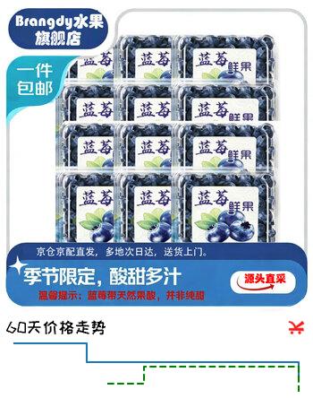 Brangdy云南花香蓝莓 新鲜蓝莓时令水果整箱 多地次日达 带箱1斤 单粒15mm+ 净重4盒*100-125g