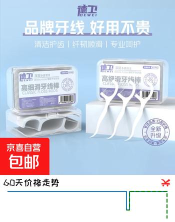 【京东物流】马年限定抗菌高弹力牙线棒超细一次性牙签便携牙线 抗菌牙线10盒500支