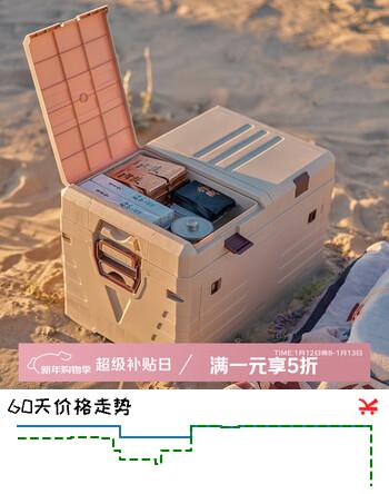 自然屋户外露营收纳箱车载后备箱多功能储物箱野营折叠整理箱 沙漠色40L