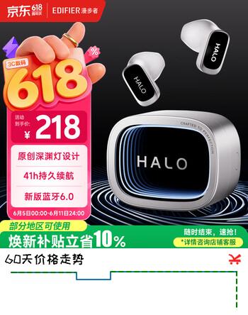 漫步者（EDIFIER）Halo Buds 深渊赛博潮玩耳机 半入耳式蓝牙耳机 RGB灯效 长续航低延迟 适用苹果华为小米 破晓白