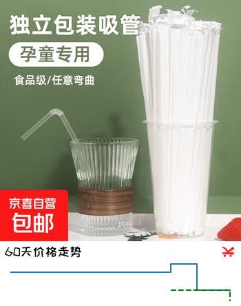 【3折】吸管一次性独立包装透明弯管直管塑料吸管奶茶饮料 弯管6205mm【独立纸包装】50支https://u.jd.com/4rRGspF----普遍有货 | 下1件最优到手单价：2.83 -> 【0.85】