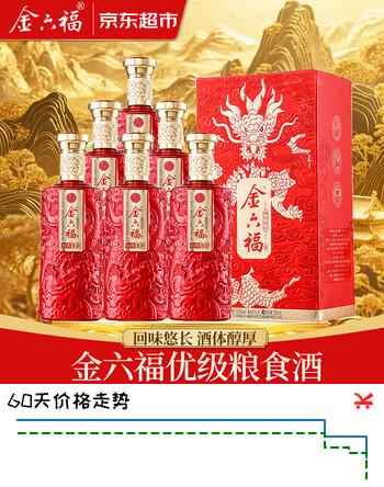 金六福 50.8度兼香型白酒整箱节日送礼喜宴商务宴请白酒礼盒500mL*6瓶