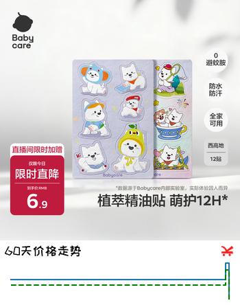 babycare植物精油贴婴儿宝宝户外防护神器可以贴的花露水 12贴/包西高地