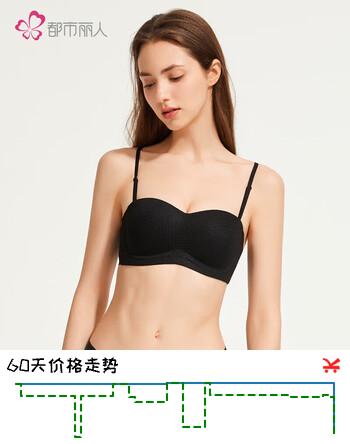 都市丽人内衣女文胸无钢圈蕾丝性感无痕软支撑薄款抹胸聚拢胸罩2B352P