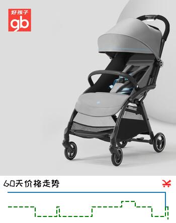 gb好孩子婴儿推车鲲鹏加宽座舱舒适避震可坐躺轻便折叠D2800 高颜值大座宽咨询议价 灰冰蓝