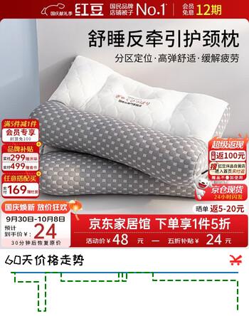 【5折】红豆枕芯枕头反牵引护颈枕睡眠颈椎病成人深度睡觉专用枕4265cm中枕https://u.jd.com/415vlWy----多半有货 | 下1件最优到手单价：42.72 -> 【24】