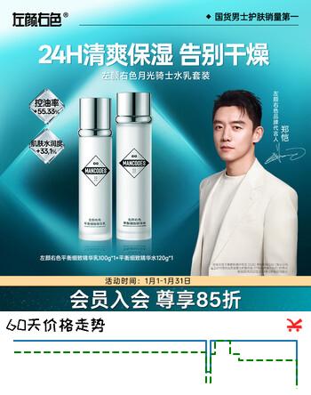 左颜右色郑恺代男士月光骑士水乳组合2件套装保湿爽肤水亮肤送礼