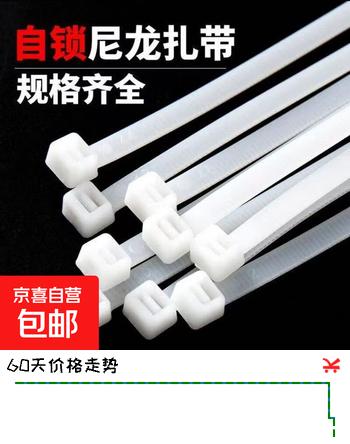 汽车修理自锁式尼龙扎带束线带固定捆绑塑料卡扣20cm 20条（颜色随机）