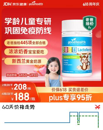 好健康goodhealth年糕妈妈小猴子乳铁蛋白儿童增强体质抵抗力免疫60片