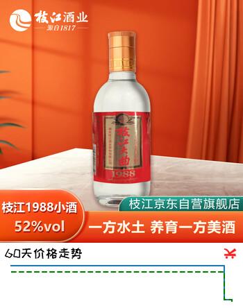 枝江大曲1988 柔雅香浓香型白酒 52度 小酒125ml单瓶