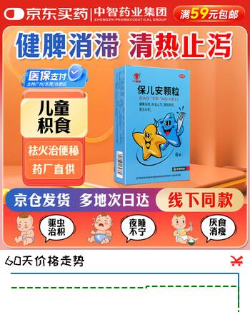 【儿科好药】六棉牌 保儿安颗粒 10g*6袋 健脾消滞 利湿止泻  清热止泻 驱虫治积 清热除烦  磨牙咬指