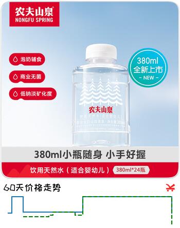 农夫山泉饮用天然水（适合婴幼儿）380ml*24瓶 整箱装