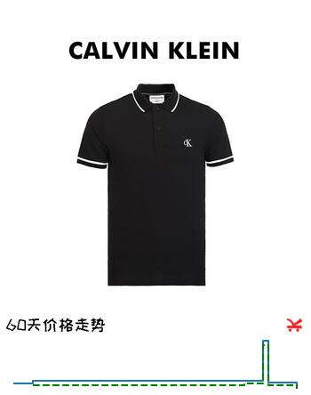 Calvin KleinCK夏季运动休闲男短袖t恤polo衫J30J315603礼物黑 XL