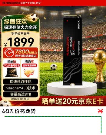 闪迪（SanDisk）SSD固态硬盘Optimus GX PRO 850X M.2固态硬盘笔记本台式机固态硬盘 1T
