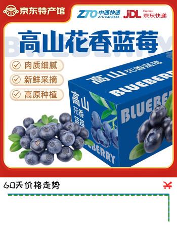 异果恋云南蓝莓鲜果L25花香蓝莓新鲜水果蓝莓礼盒装新鲜现摘多地次日达 12mm+125g*2盒净重
