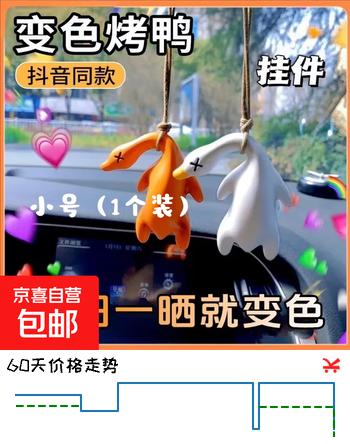 烤鸭挂件变色遇光紫外线会变色有趣恶搞烧鸭钥匙扣黑科技创意玩具 小号【1个装】