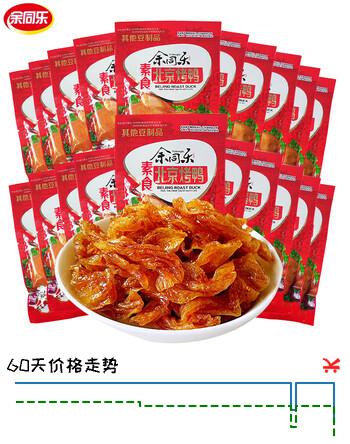 余同乐童年怀旧休闲零食北京烤鸭味豆皮辣条20g*20包 8090后回忆小零食