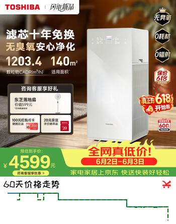 东芝（TOSHIBA）空气净化器0耗材大白梨2.0除甲醛空气净化机除花粉除过敏原宠物除异味烟味家用TAP-YE180XCN(Y)