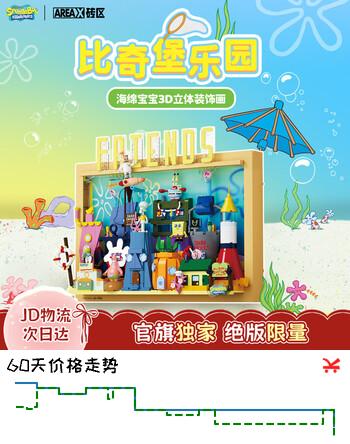 AREA-X砖区海绵宝宝正版授权潮玩积木玩具兼容乐高生日礼物 比奇堡乐园