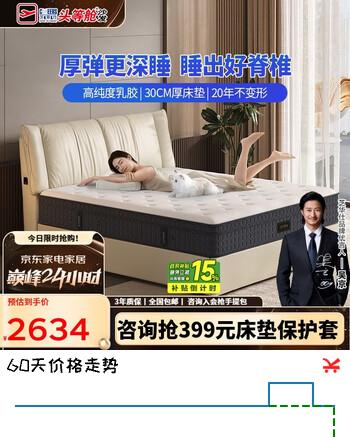 芝华仕（CHEERS）5星床垫乳胶床垫独立袋装弹簧软硬适中席梦思厚垫黄金A4旗舰版2m