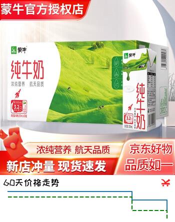 蒙牛（MENGNIU）【现货速发】纯牛奶全脂鲜奶苗条装200ml*24盒学生成人营养早餐奶 【3月产】