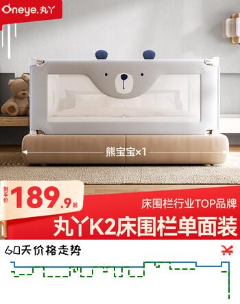 【7折】丸丫K2床围栏婴儿防摔床护栏床边防掉床挡板防护栏2.0m熊宝宝一面https://u.jd.com/4DSdXNQ----普遍有货 | 下4件最优到手单价：159.9 -> 【112】