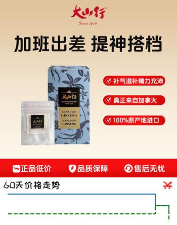【2折】大山行加拿大进口西洋参小片花旗参碎人参皂苷补气日常滋补实惠长辈泡茶 西洋参茶包 2g7袋 【一盒7天装】https://u.jd.com/9aFG38H----普遍有货 | 下1件最优到手单价：78 -> 【19】