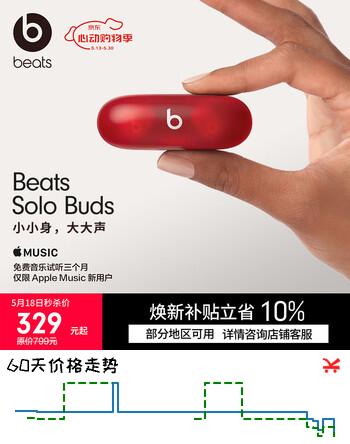 beats Solo Buds 真无线耳机【520礼物】 蓝牙耳机  适用华为苹果手机  晶透红