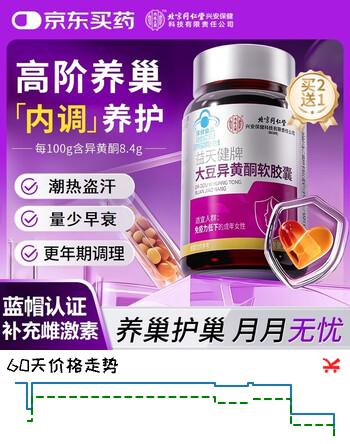 同仁堂（TRT）大豆异黄酮胶囊黄体酮女人补充雌激素卵巢保养延缓衰老更年期调理