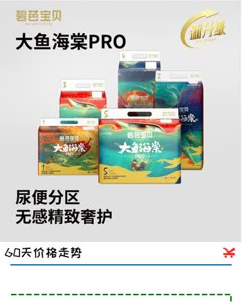 【7折】碧芭宝贝大鱼海棠pro【尝鲜装纸尿裤裤型尿裤柔软高弹腰围便携小包尿不湿 纸尿裤S码16片https://u.jd.com/k1gkudb----普遍有货 | 下2件最优到手单价：19.9 -> 【14.9】