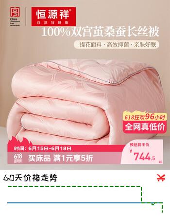 恒源祥蚕丝被100%桑蚕丝喜被婚庆结婚子母被二合一冬季被芯被子 【加厚冬被】100%双宫桑蚕丝丨抗菌 200cm*230cm