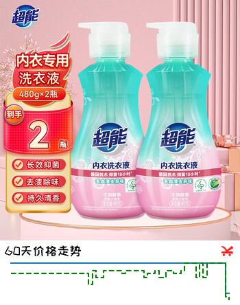 超能内衣洗衣液 480g*2 长效抑菌 内衣裤专用