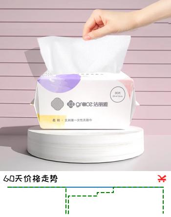 洁丽雅（grace）一次性浴巾洗脸巾居家差旅便携浴巾洁面干湿两用浴巾洗脸巾 网纹洗脸巾 80片