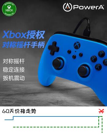 【4折】PowerA微软XBOX授权 XBOX手柄 有线游戏手柄 PC/XBOX 黑神话 绝地求生 影之刃零 波动蓝对称摇杆手柄https://u.jd.com/xGRwaeW----普遍有货 | 下1件最优到手单价：64.46 -> 【28.99】