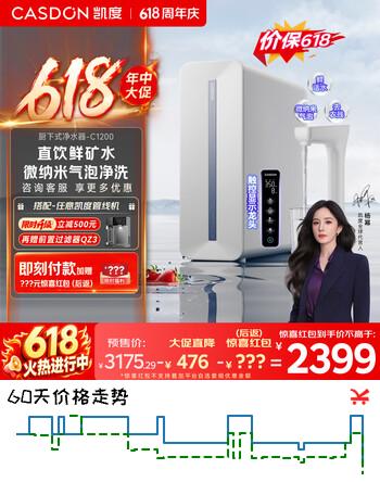 凯度（CASDON）净水器厨下家用净水机鲜矿水微气泡洗杜邦RO反渗透过滤C1200杨幂同款【价保618】