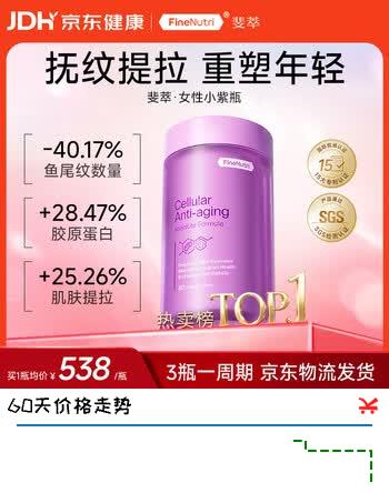 【8折】FineNutri斐萃麦角硫因99.99%胶原蛋白紧致皮肤女PQQ小紫瓶60粒https://u.jd.com/467nslC----普遍有货 | 下2件最优到手单价：478 -> 【399.5】