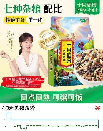 十月稻田 七色糙米 2斤 糙米饭 粗粮主食 新米 黑米 健身粥米 五谷杂粮米