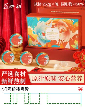 盏如初鲜炖燕窝花胶羹252g*6碗即食深海鱼胶羹滋补节日送长辈礼盒装 鲜炖燕窝花胶粥 252g*6碗 /1盒【2个口味】