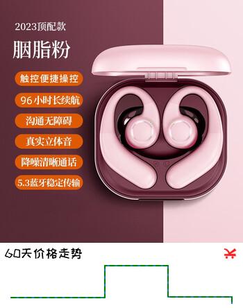艾米尼（AMINY）挂耳式蓝牙耳机概念升级空气传导无线挂耳式不入耳超长续航适用于苹果/华为/小米  胭脂粉