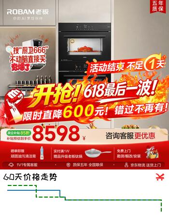 老板（Robam）至尊系列2.0嵌入式蒸箱烤箱独立控温家用专业49L电蒸箱+73L搪瓷电烤箱SQ227A+RQ027A