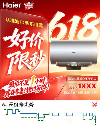 海尔巨能洗2.0 DR7Pro电热水器80升 国家补贴小蓝瓶富锶净肤洗 AI节能DR7升级速热省电家用上门安装