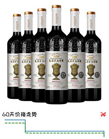 利枫法国进口 金樽甄选波尔多干红葡萄酒 750ml*6 礼盒装