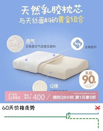 梦洁宝贝A类泰国进口儿童乳胶枕宝宝 斯图加特 M码  40*60*8cm